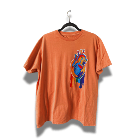 Playera Unisex Naranja | Corazón - Pintura