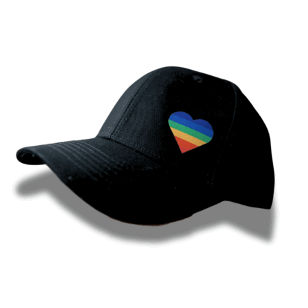 Gorra Negro - Corazón multicolor