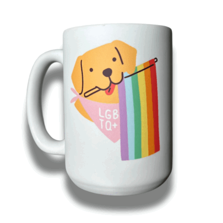 Taza Cerámica Mate | Perrito bandera LGBT