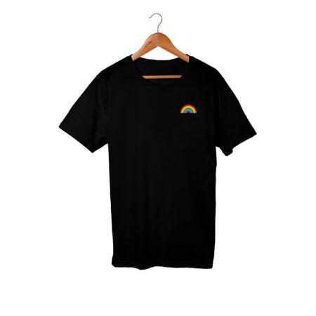 Playera Unisex Negro | Bordado Arcoíris